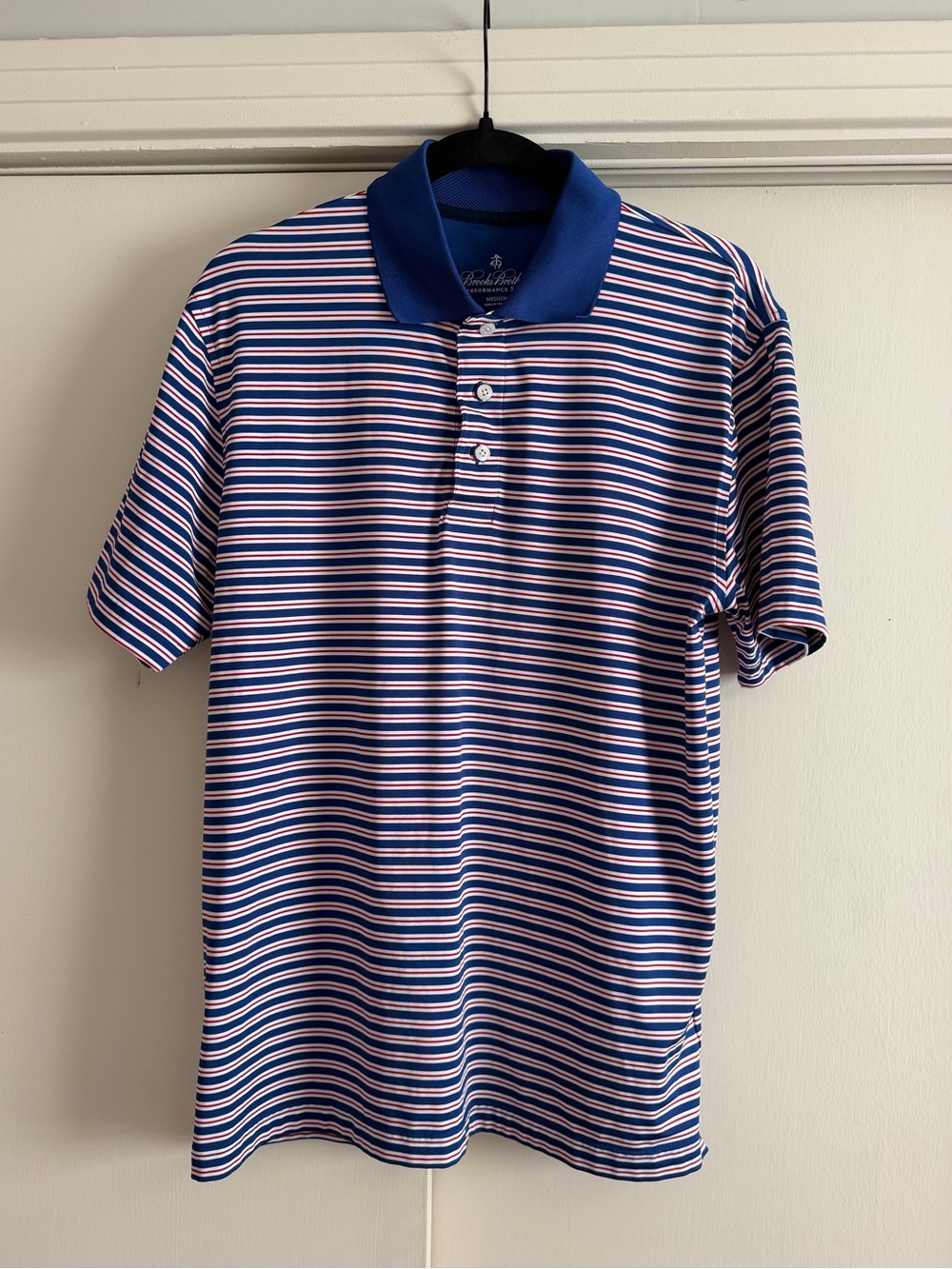 Brooks Brothers Navy, White & Red Striped Polo